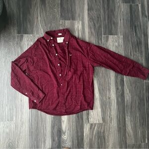 Hollister Maroon Button-Down Shirt